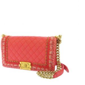 Chanel Boy Bag w/ tweed trim